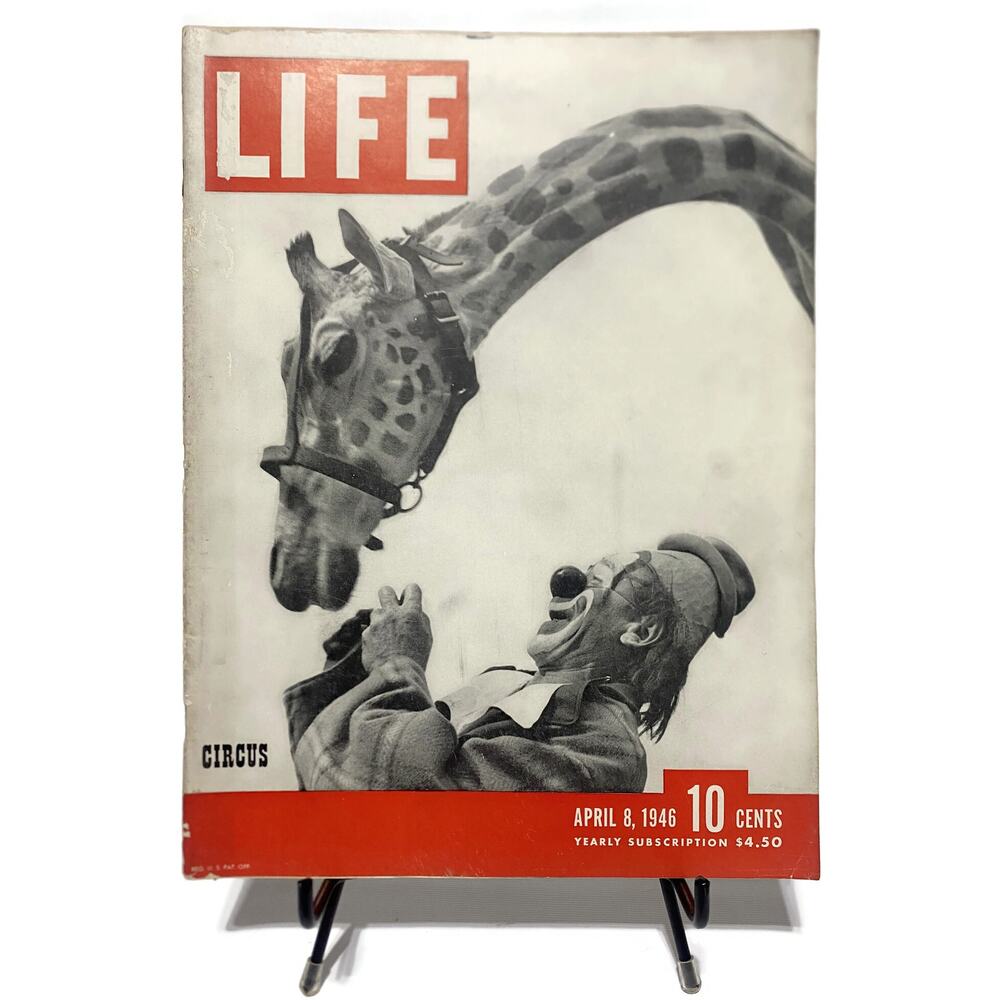 LIFE Magazine April 8 1946 Vintage Ringling Bro Barnum Bailey Circus Clown Cover